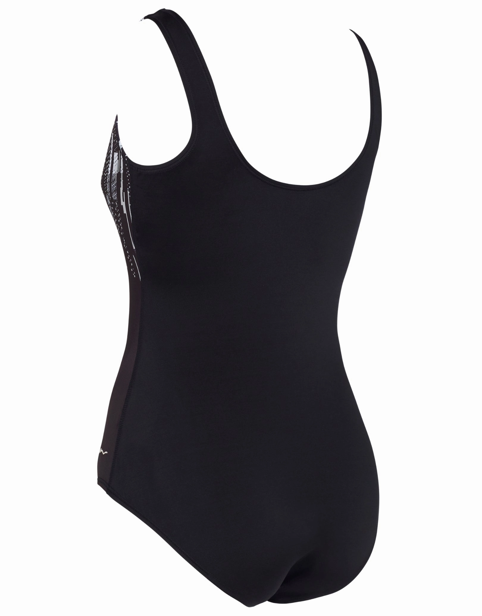 Shimmer Scoopback Swimsuit - Black/White