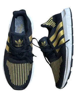 Shoes Athletic By Adidas In Black & Gold, Size: 6 adidas