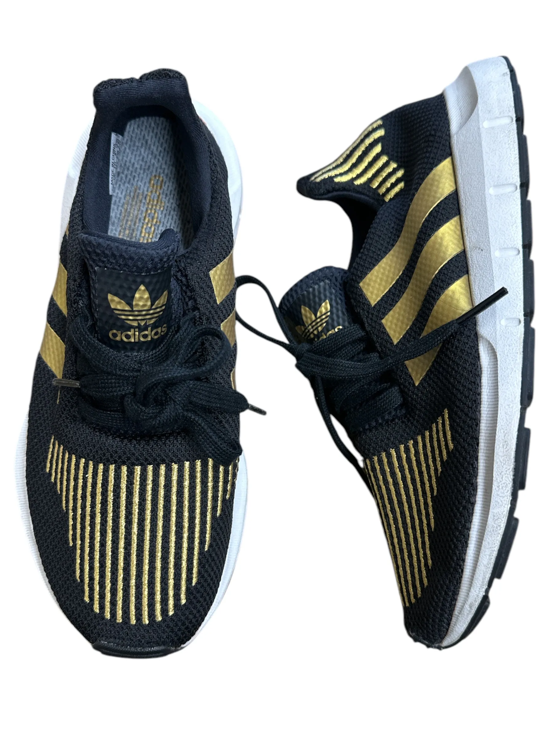 Shoes Athletic By Adidas In Black & Gold, Size: 6 adidas