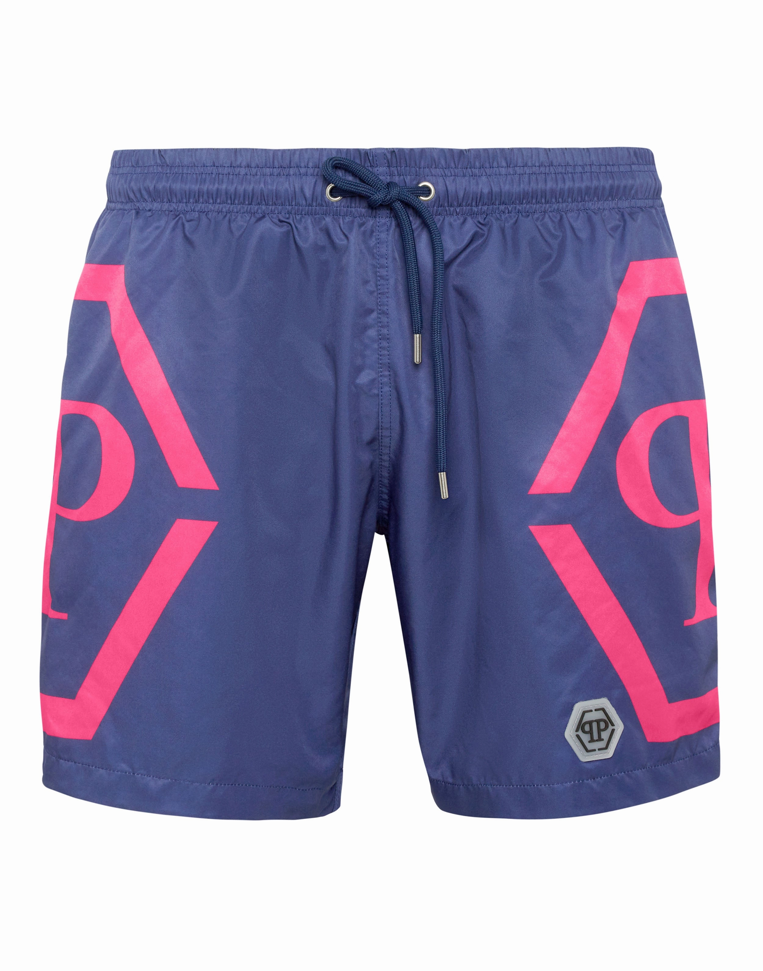 Short Swim Boxer Hexagon mens beach swimwear, quick dry mens swimsuits