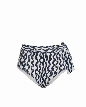 Side Tie High Waist Bottom In Elysia Waves high waist swimwear women, swimsuit for women beachwear