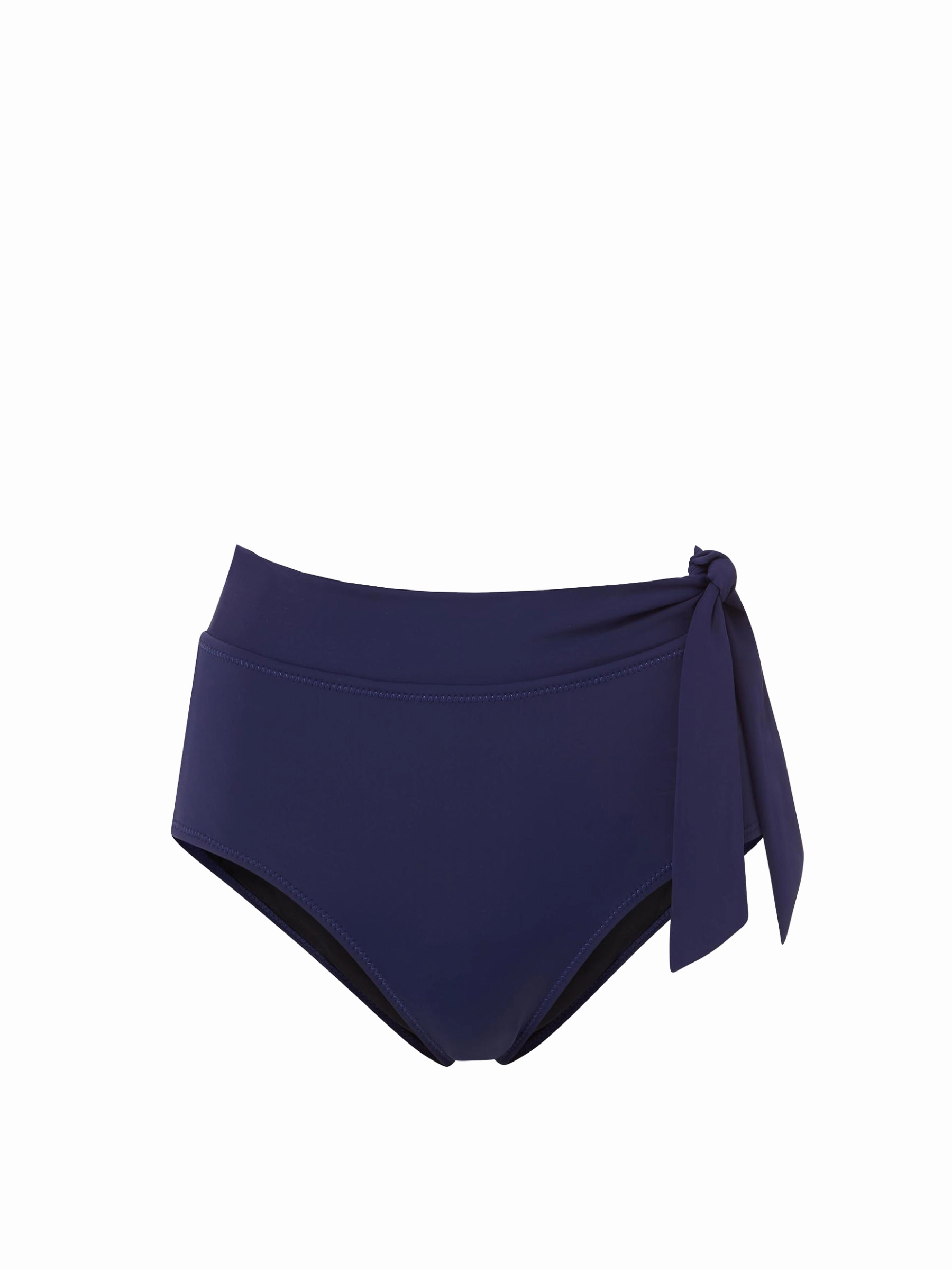 Side Tie High Waist Bottom Navy Satin high waist swimwear women, swimsuit for women beachwear