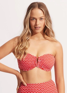 Sienna DD "U" Tube - Chilli Red high waist bikinis women, cheeky cut bikinis for women