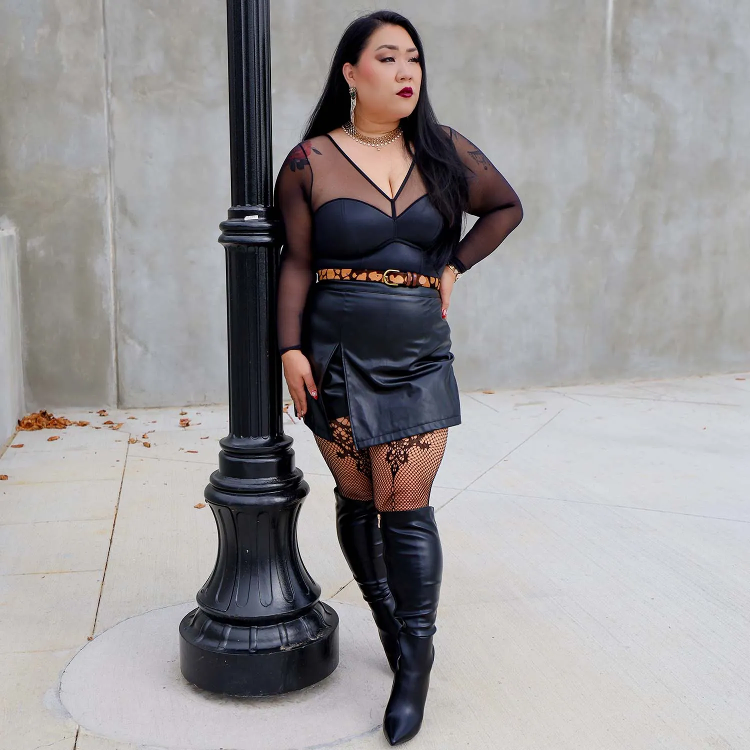 Siren Faux Leather Bodysuit
