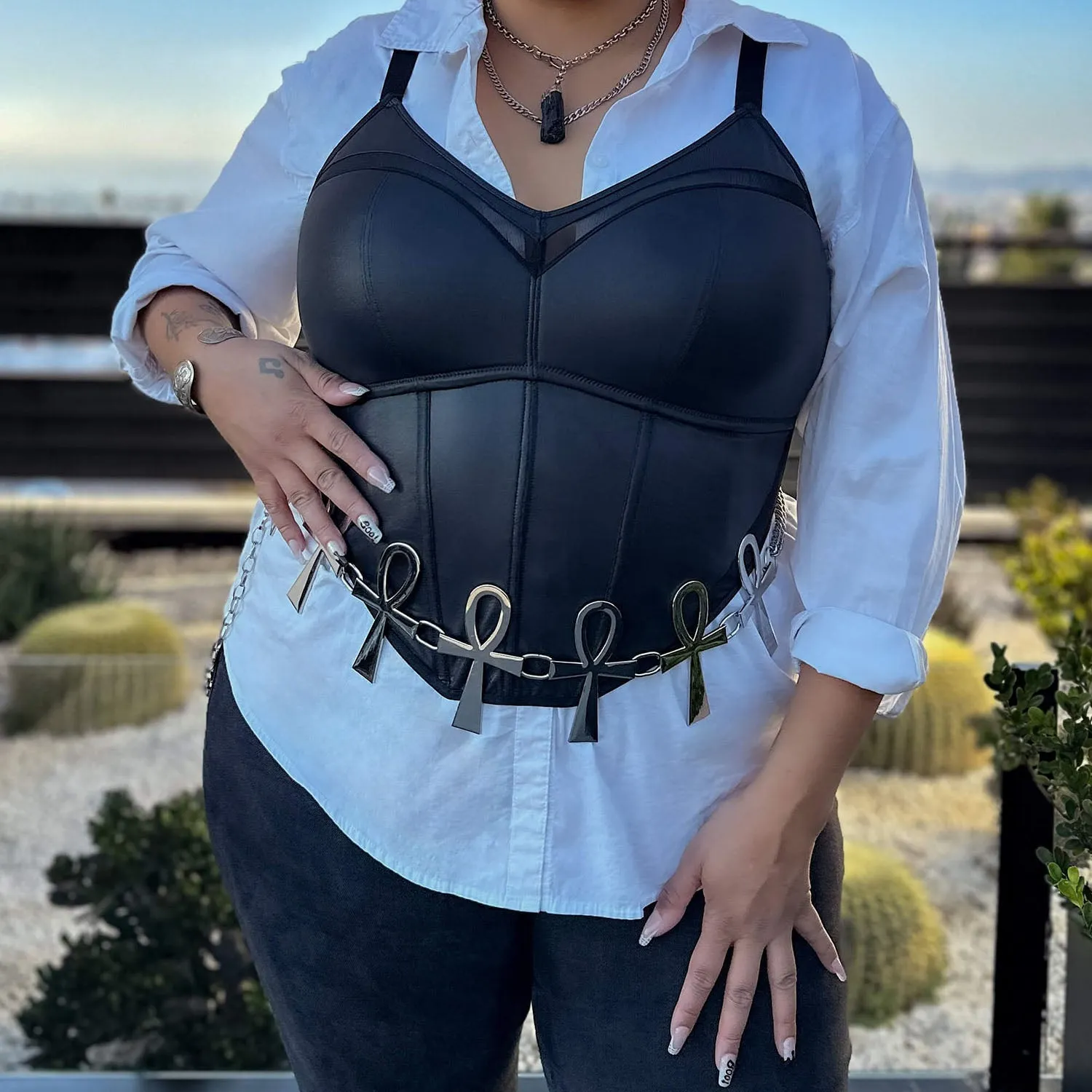 Siren Faux Leather Bustier