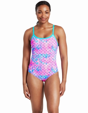 Sirene Sparkle Thermal Ecofeel Strikeback Swimsuit - Aqua/Pink zoggs swimwear for women, zoggs goggles and swimsuits