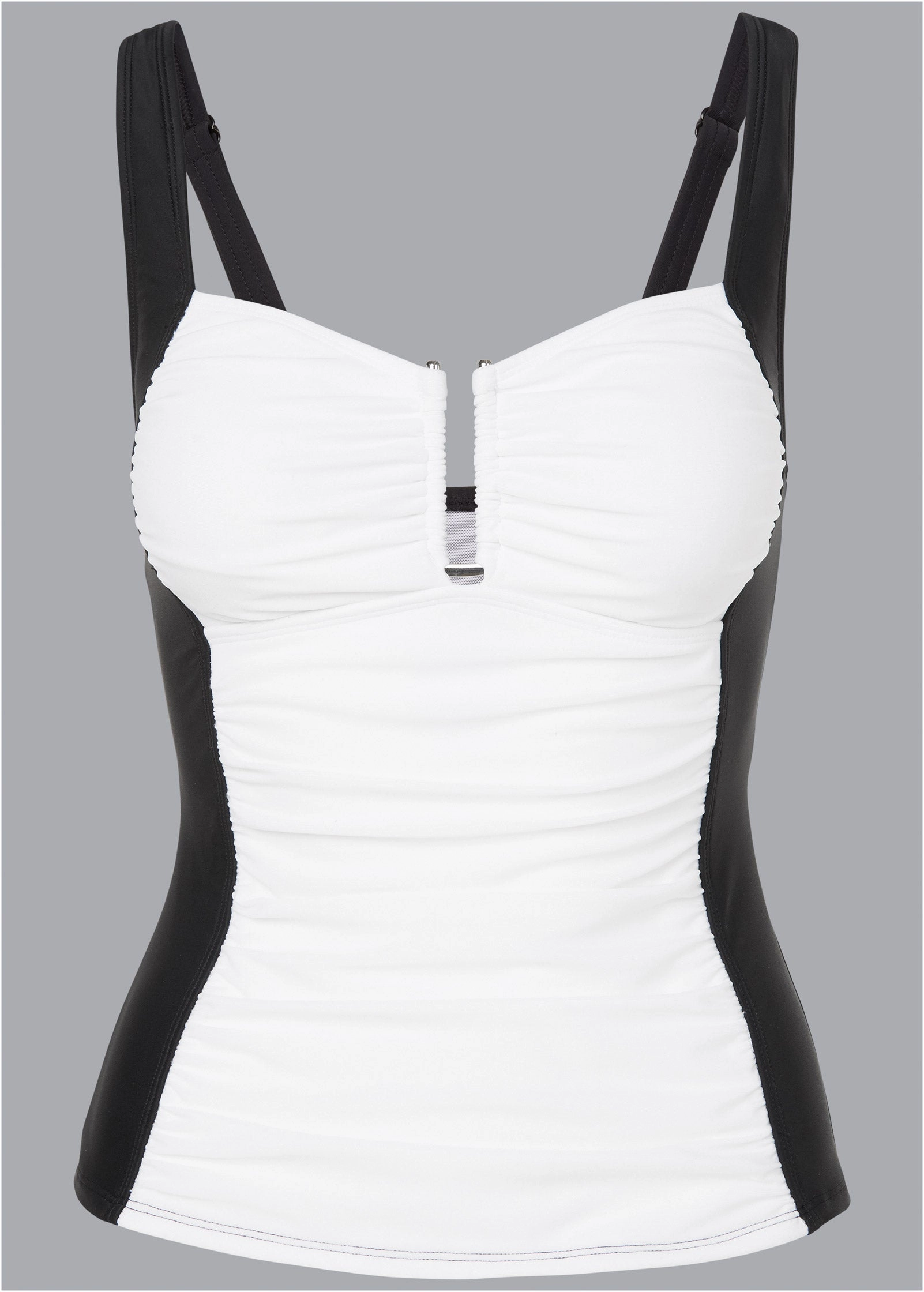 Slenderizing Tankini Top - Black & White