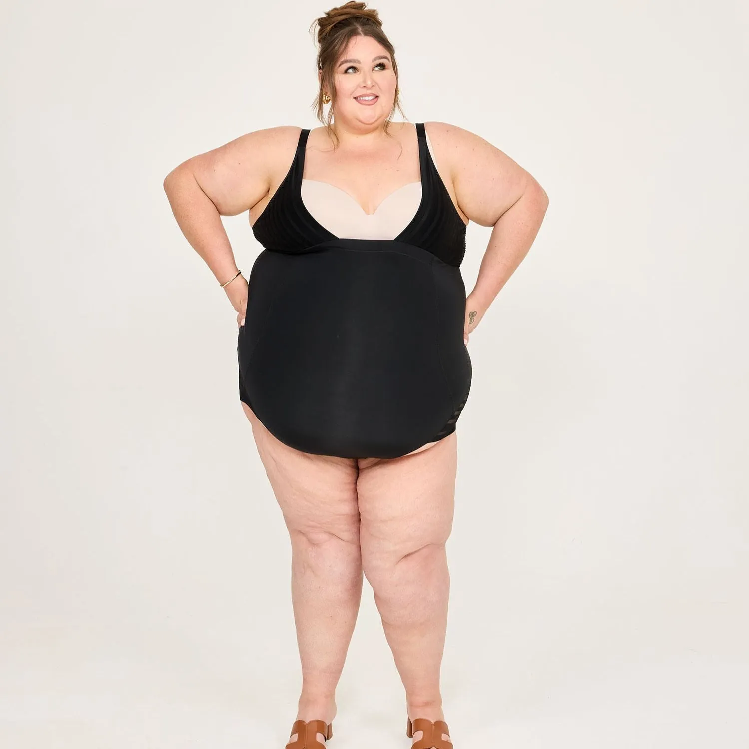 Smoothwear Open Bust Bodysuit - Black