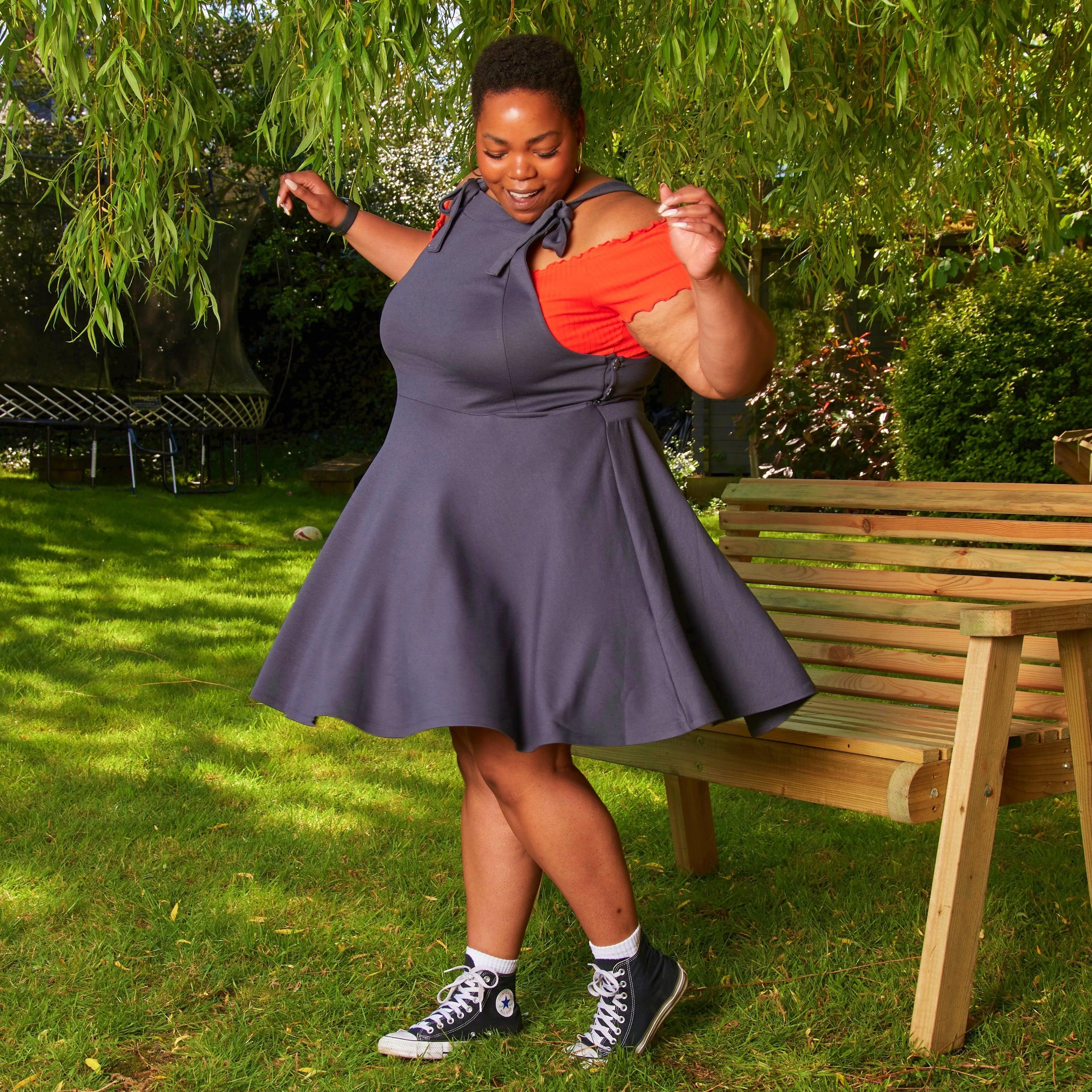 Snagafore Pinafore Dress - Slate Gray