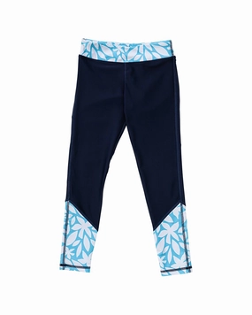 Snapper Rock Aqua Bloom Sustainable Swim Legging cute swimsuits for teen girls, modest teen swimwear