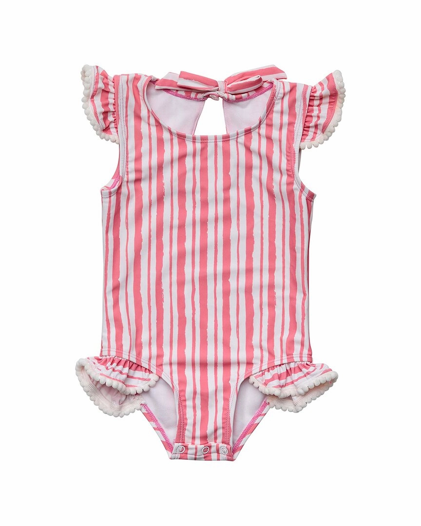 Snapper Rock Paradise Stripe Frill Swimsuit cute swimsuits for teen girls, modest teen swimwear