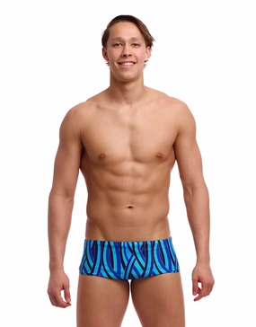 Snork City Sidewinder Swim Trunks - Blue funky trunks swim shorts, mens funky trunks swimwear