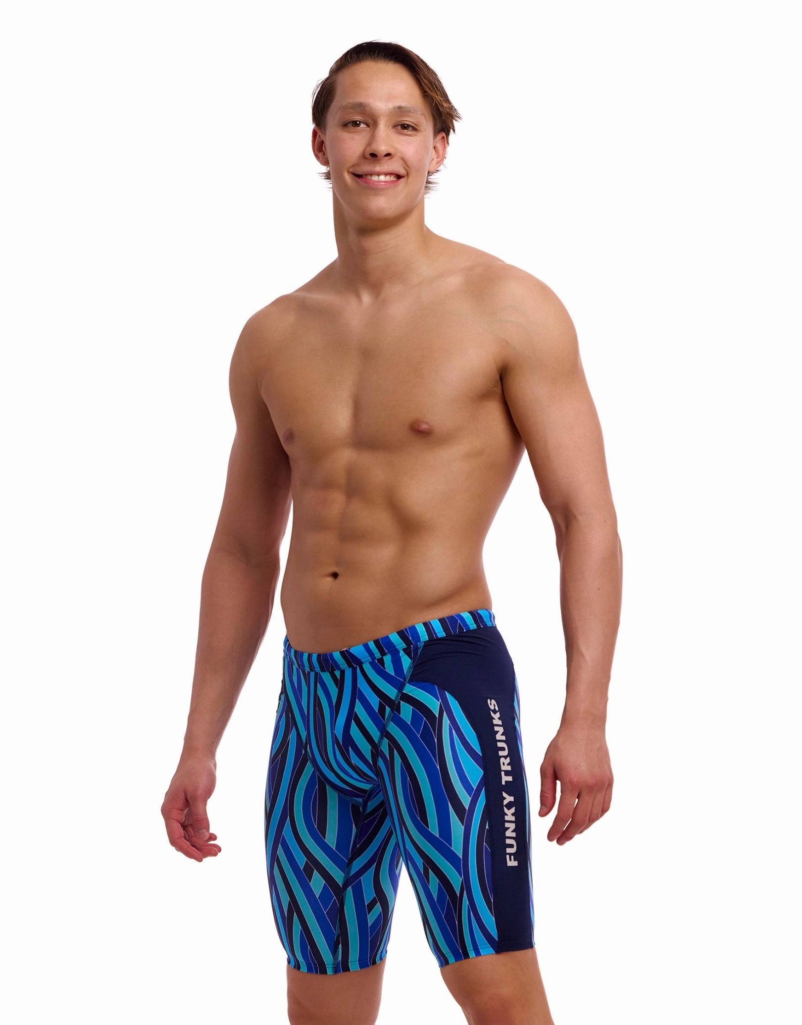 Snork City Swim Training Jammer - Blue funky trunks swim shorts, mens funky trunks swimwear