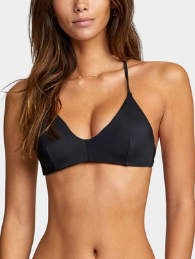 Solid Crossback Bikini Top basic swimsuits for women, durable swimwear for ladies