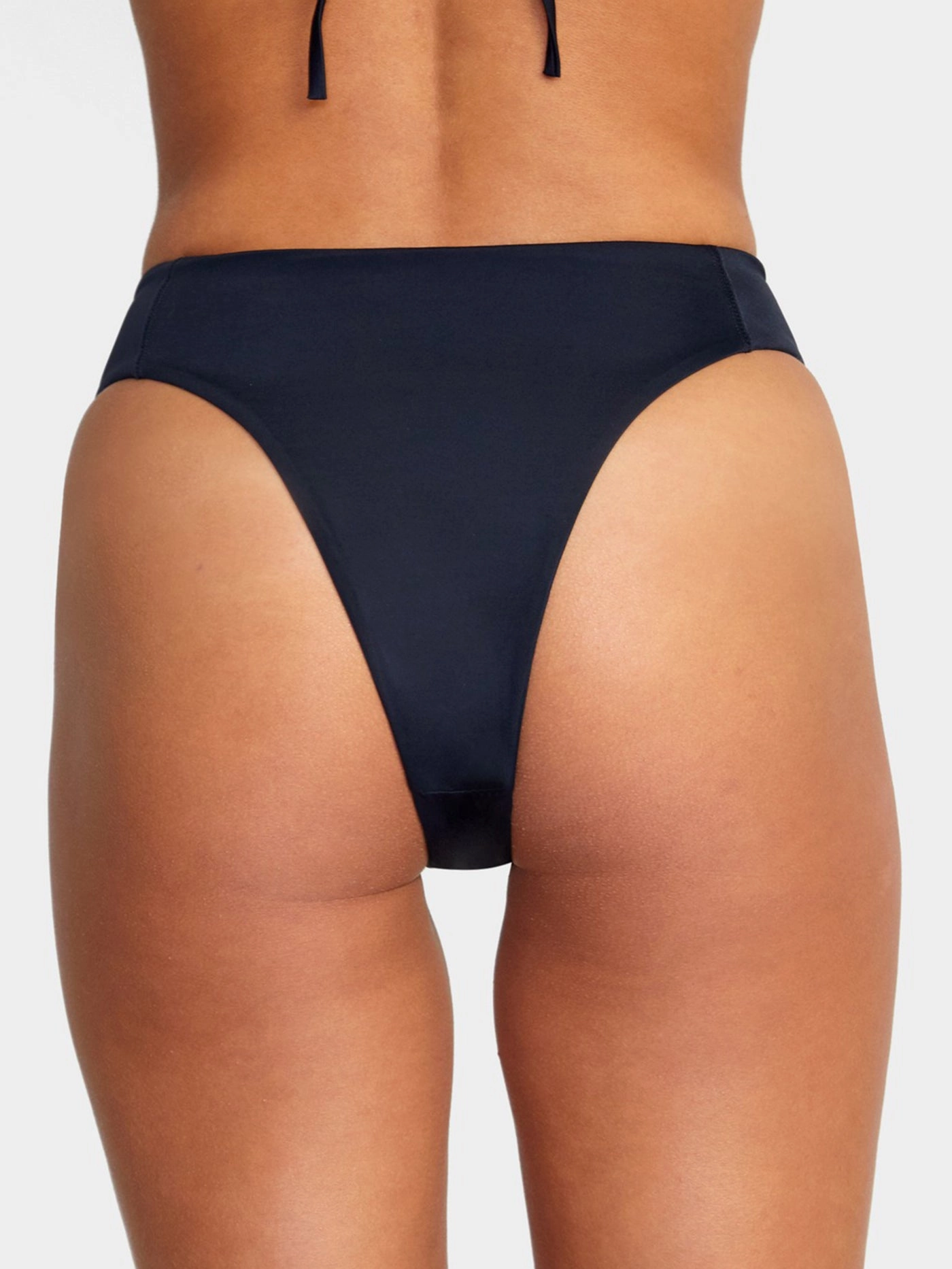 Solid High Rise Cheeky Bikini Bottom