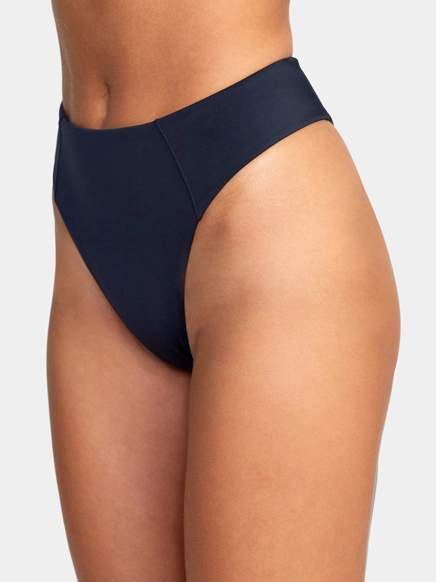 Solid High Rise Cheeky Bikini Bottom