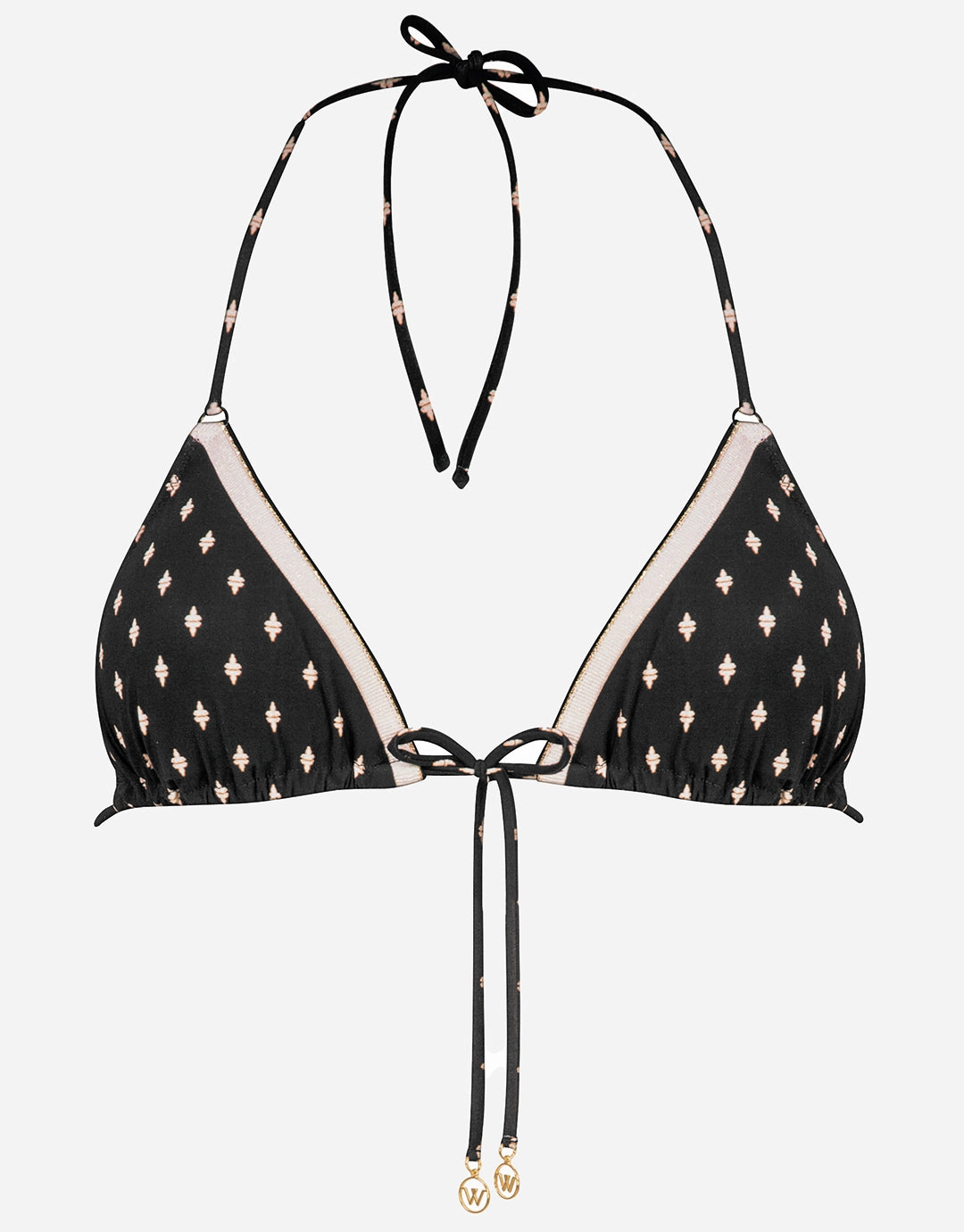 Soul Spots Triangle Bikini Top - Black full coverage swim tops, cute bikini tops