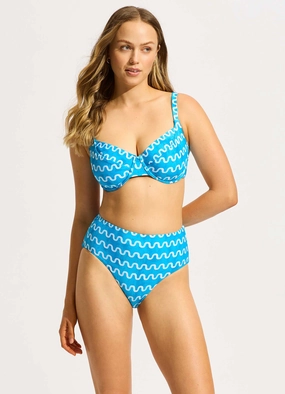 Soundwave F Cup Underwire Bikini Top - Turquoise push up bikinis women, sporty womens bikini sets