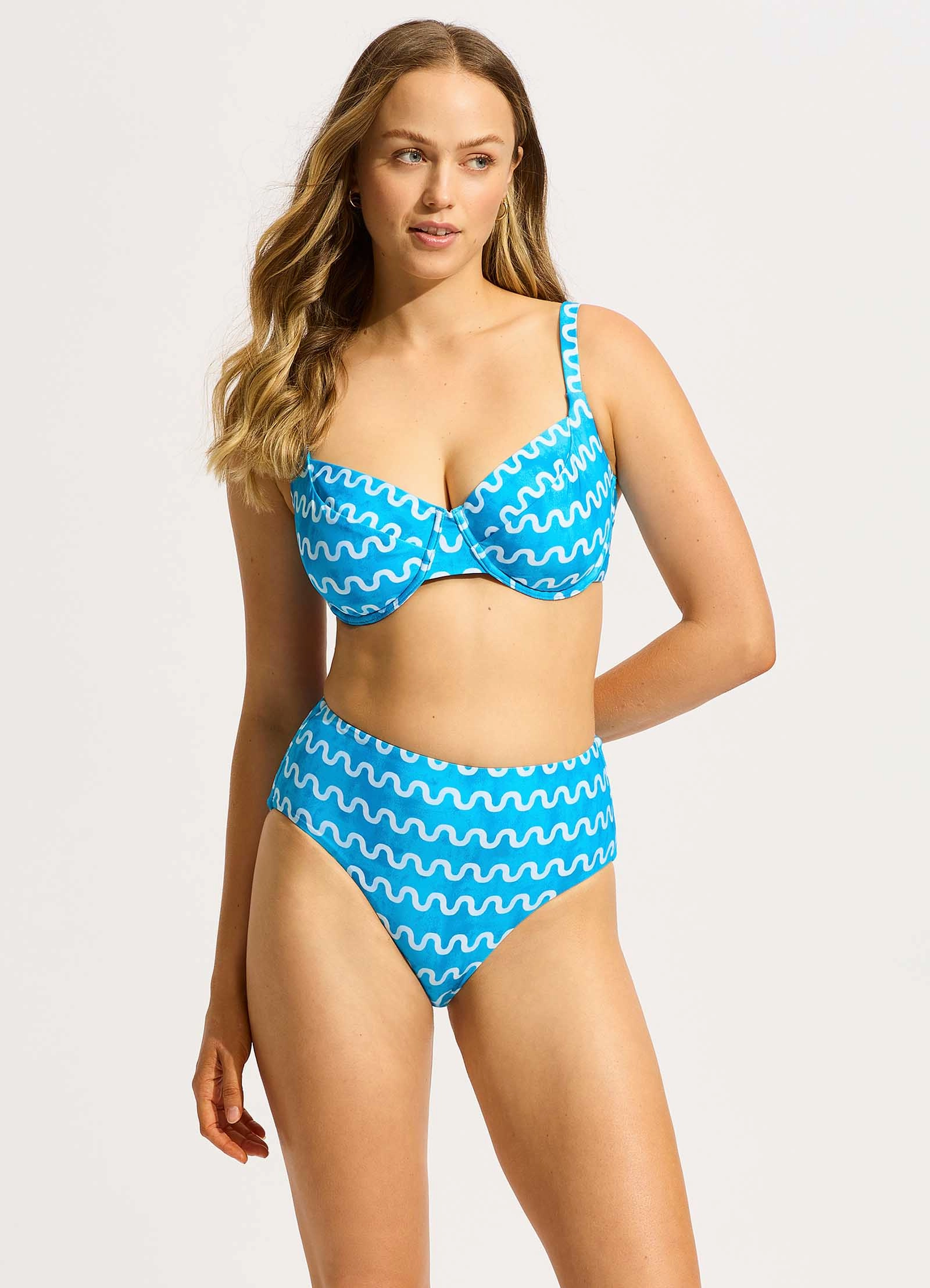 Soundwave F Cup Underwire Bikini Top - Turquoise push up bikinis women, sporty womens bikini sets