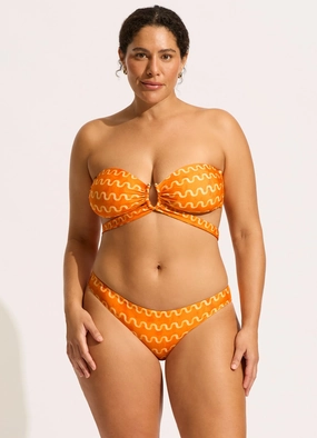 Soundwave U Wire Bandeau Bikini Top - Turmeric push up bikinis women, sporty womens bikini sets