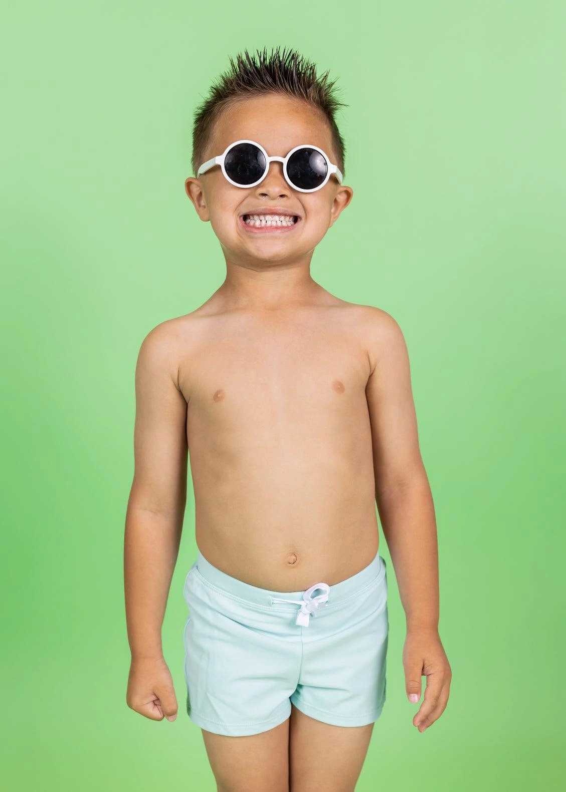 Spearmint | Mini Euro Shorts boys summer swimwear, boys rash guard swim sets
