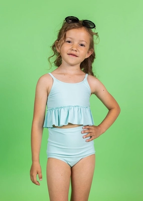 Spearmint | Mini High-Waisted Bottoms toddler girl swimwear, summer swimwear for girls