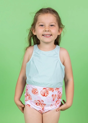 Spearmint | Mini Racer Back Top toddler girl swimwear, summer swimwear for girls