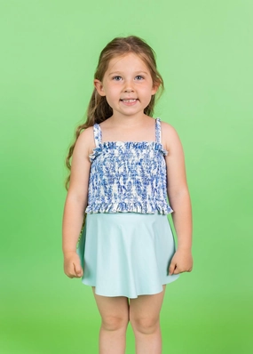 Spearmint | Mini Who Wears Short Skirts toddler girl swimwear, summer swimwear for girls
