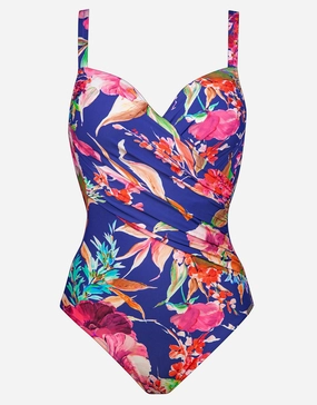 Spring Invite Underwired Swimsuit - Lilac Flowers womens resort swimwear, flattering one-piece swimsuits