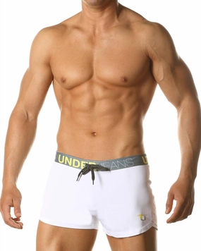 Sprint Short Swimwear Trunk In White mens beach swimwear, quick dry mens swimsuits