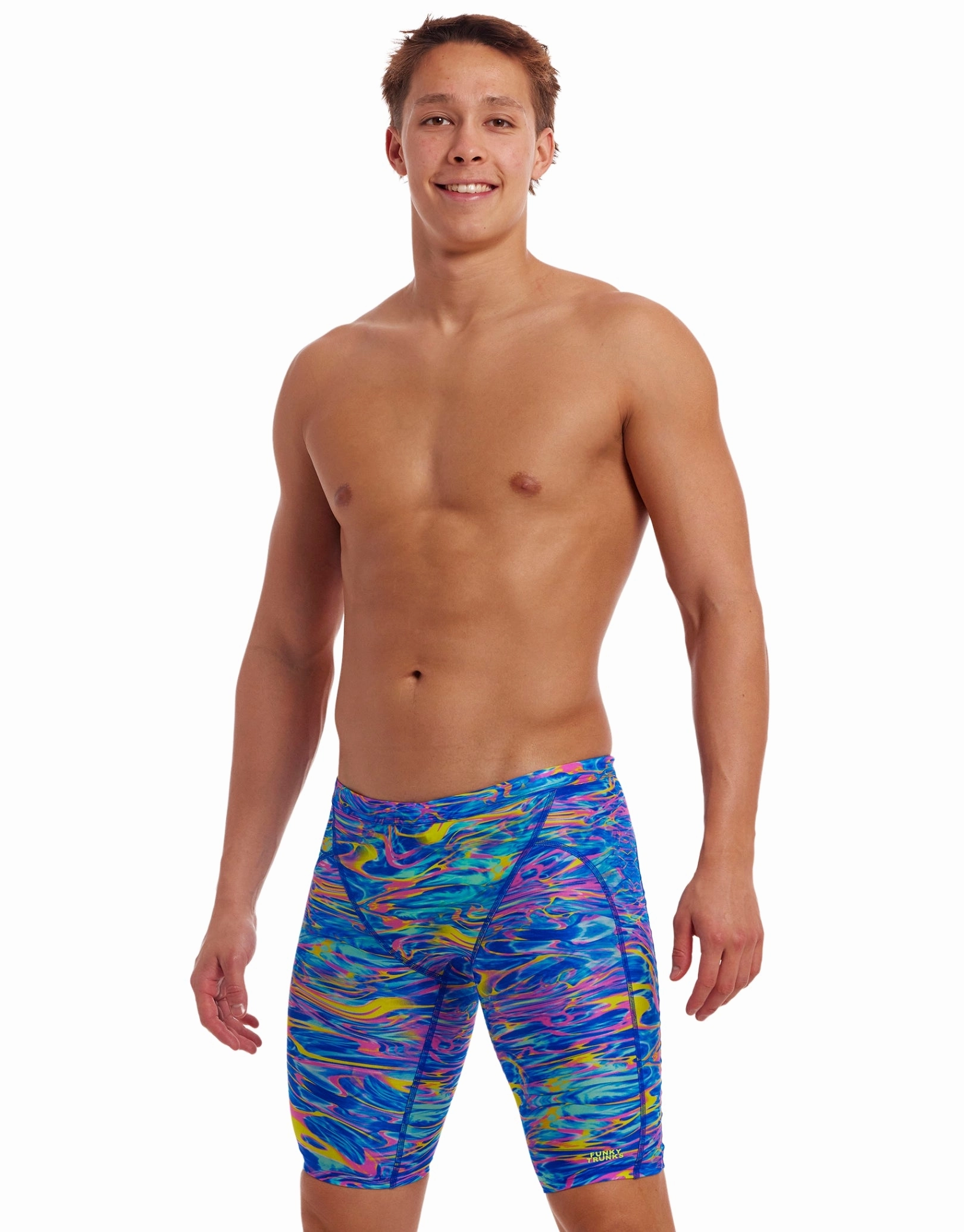 Stir Crazy Swim Training Jammers - Blue funky trunks swim shorts, mens funky trunks swimwear