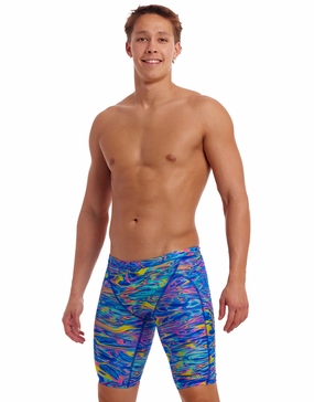 Stir Crazy Swim Training Jammers - Blue funky trunks swim shorts, mens funky trunks swimwear