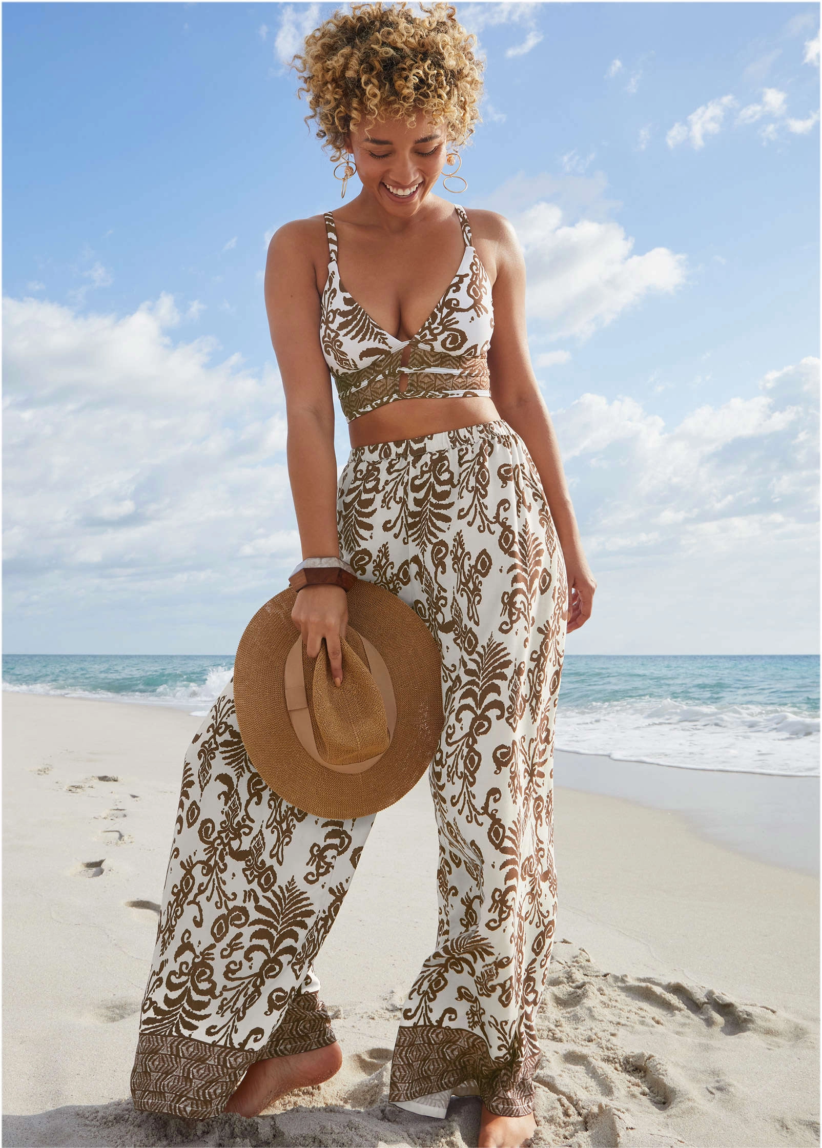Strappy Longline Top - Mystic Paisley swimwear for all body types, comfortable womens beachwear