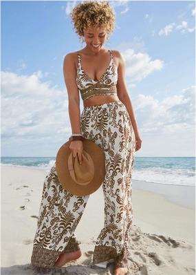 Strappy Longline Top - Mystic Paisley swimwear for all body types, comfortable womens beachwear
