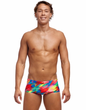 Stroked Classic Swim Trunks - Multi funky trunks swim shorts, mens funky trunks swimwear