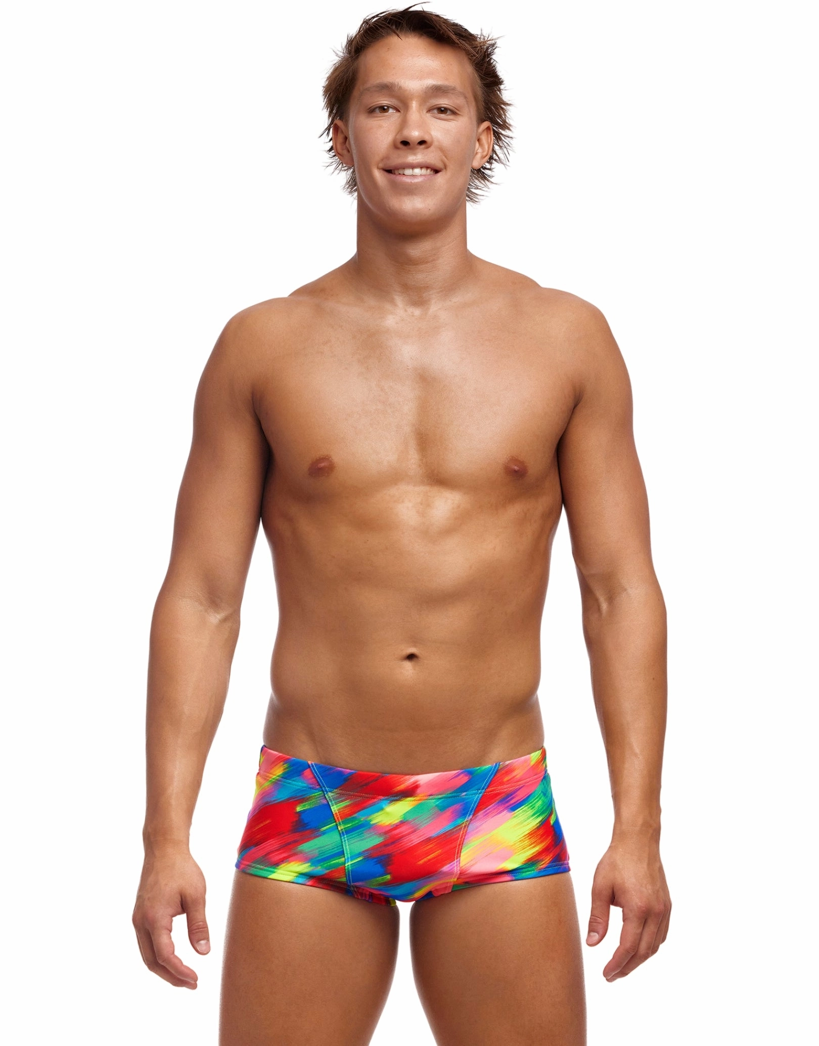 Stroked Classic Swim Trunks - Multi funky trunks swim shorts, mens funky trunks swimwear