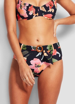 Summer Memoirs Wide Side Retro - Indigo push up bikinis women, sporty womens bikini sets