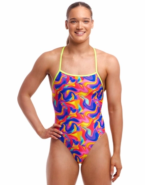 Summer Swirl Strapped In Swimsuit - Multi funkita womens swimsuits, funkita colorful swimwear