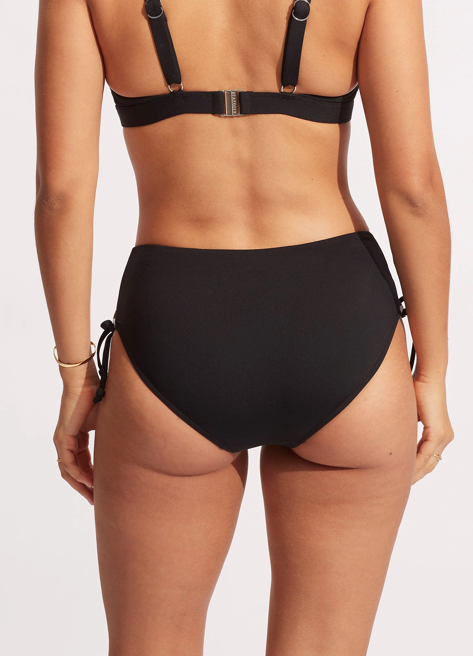 Sun Stripe Wide Side Lace Up Retro - Black