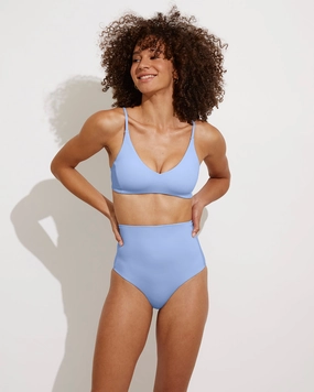 Sunday Top - Blue Skies sleek design swimwear for women, minimalist swim styles