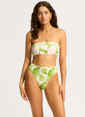 Sunray High Rise Bikini Bottom - Sage push up bikinis women, sporty womens bikini sets