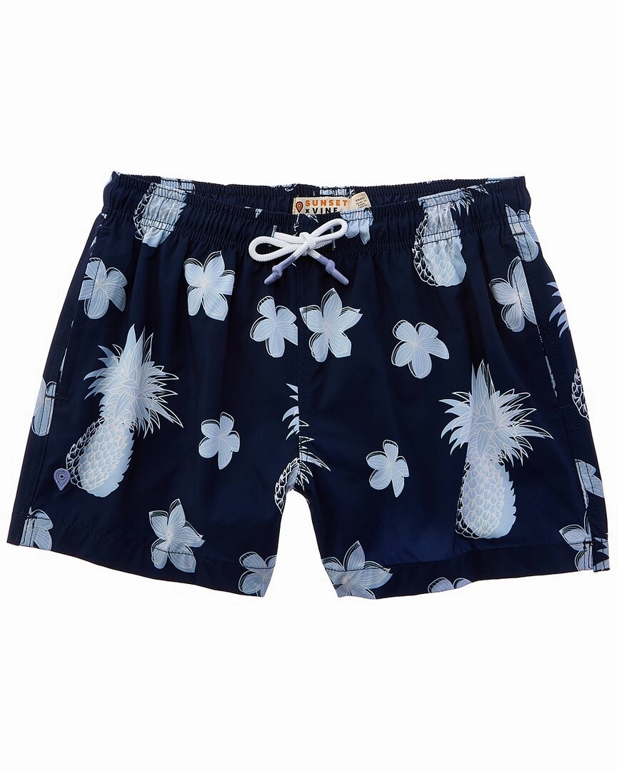 Sunset and Vine Microfiber Woven Printed Swim Trunk