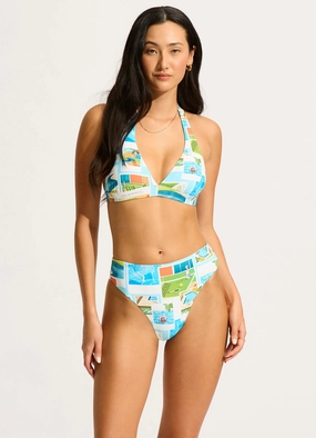 Sunset Multi Fit Triangle Bikini Top - Turquoise high waist bikinis women, cheeky cut bikinis for women
