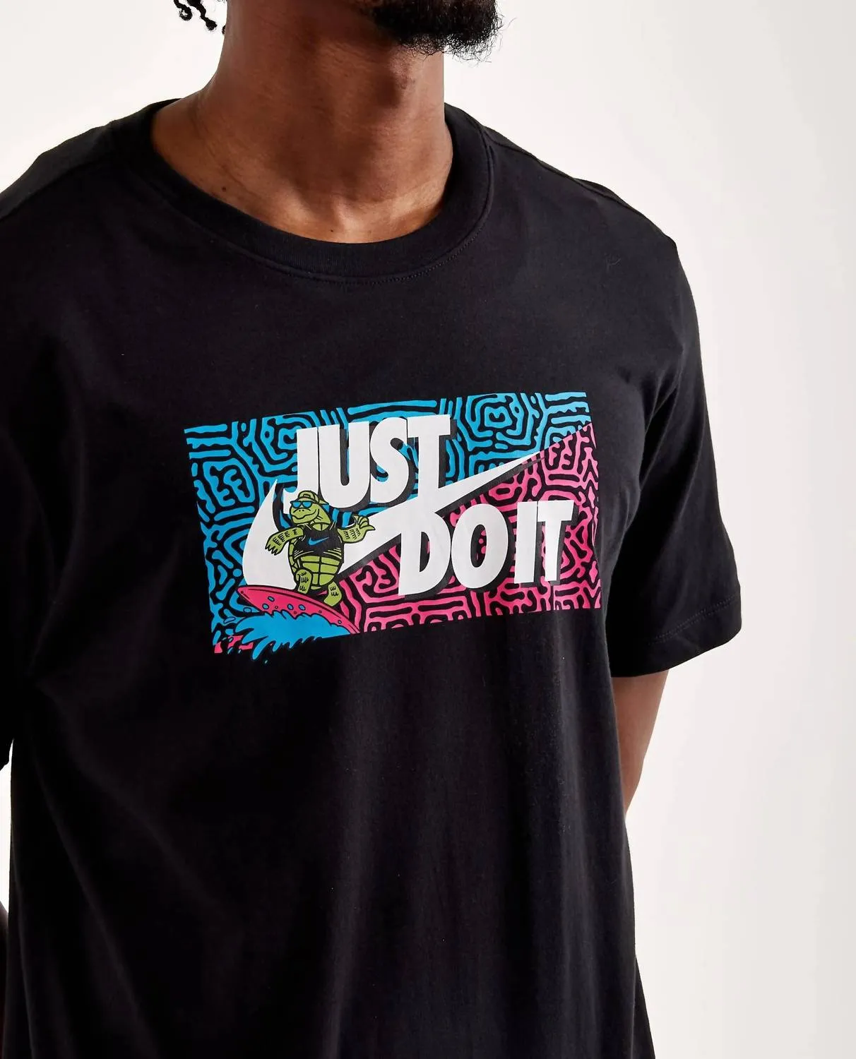 Surfing Turtle T-Shirt In Black