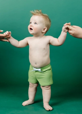 Sweet Pea Green | Baby Euro Shorts boys summer swimwear, boys rash guard swim sets