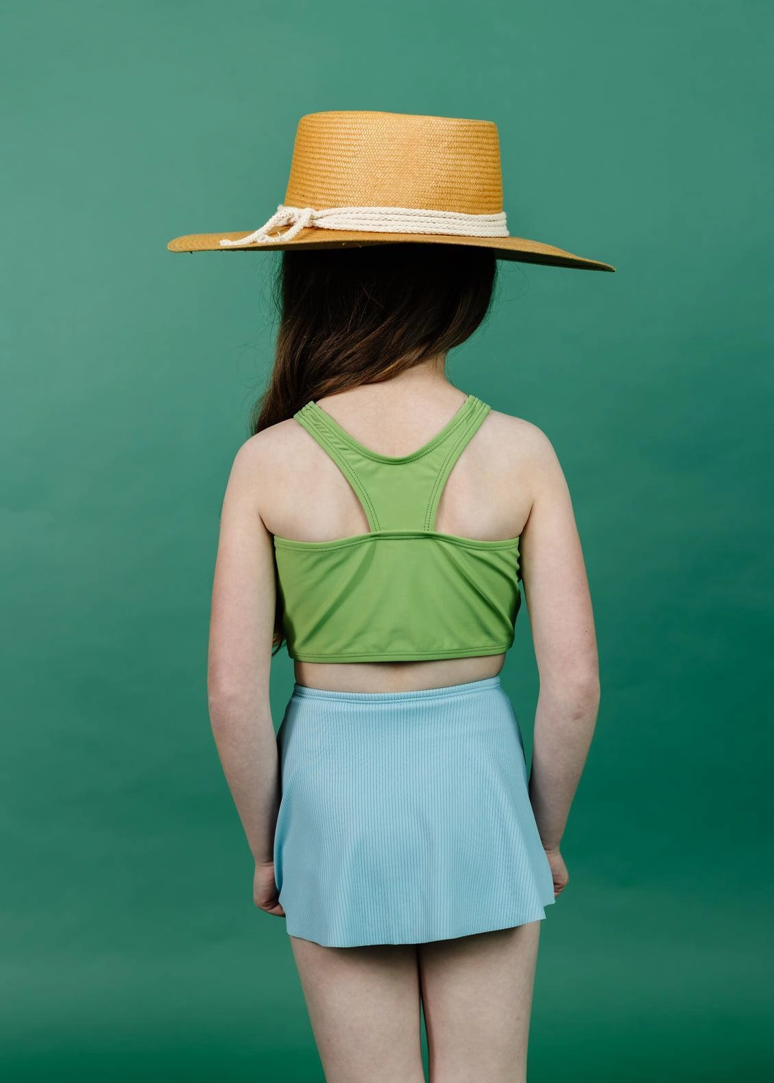 Sweet Pea Green | Mini Racer Back Top
