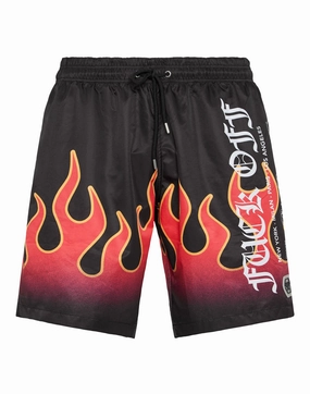 Swim Boxer Flame mens beach swimwear, quick dry mens swimsuits