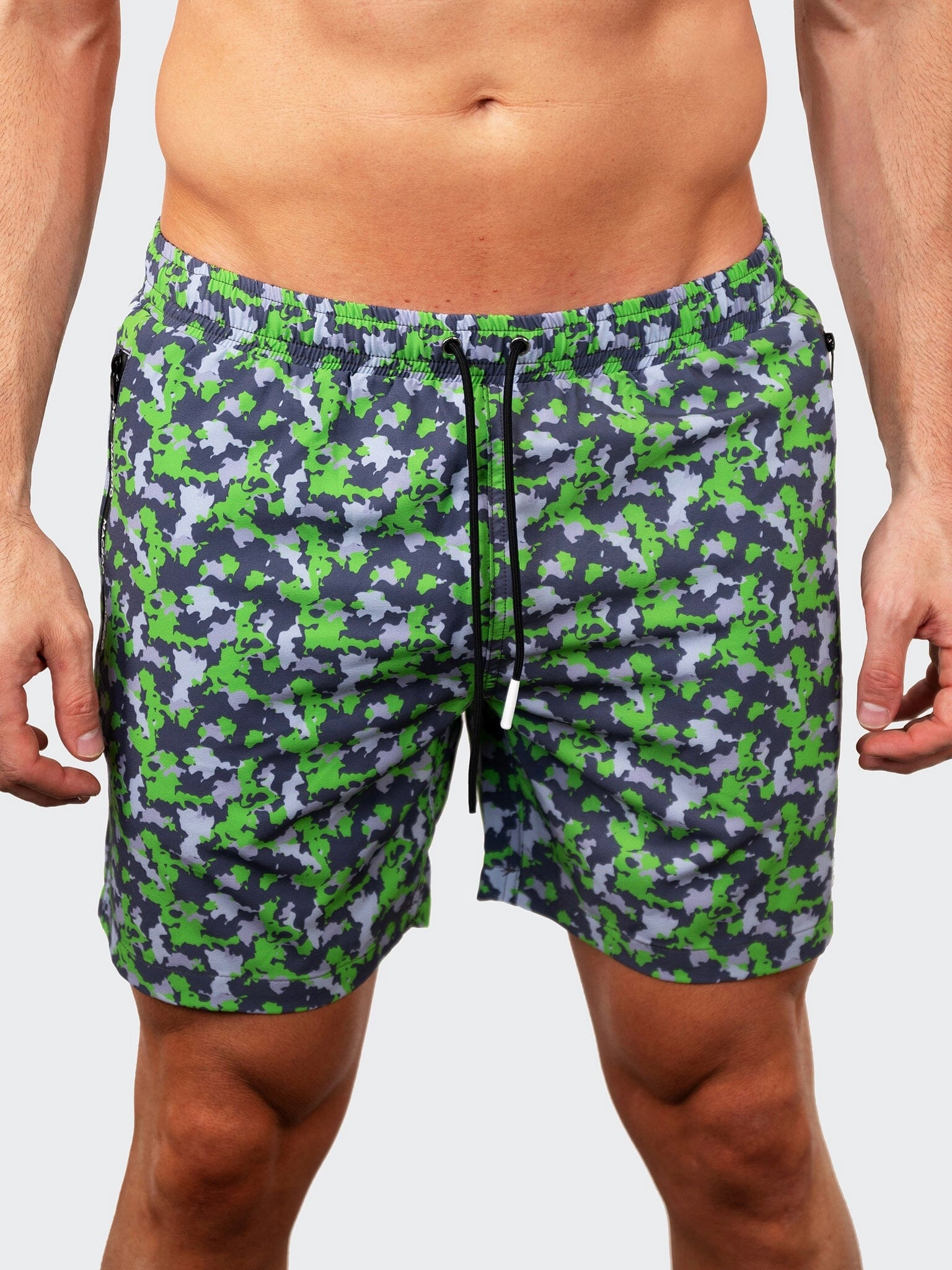 Swim Lion Camo Green mens beach swimwear, quick dry mens swimsuits