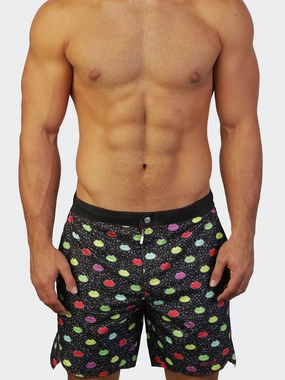 Swim Lion Lips Black mens beach swimwear, quick dry mens swimsuits