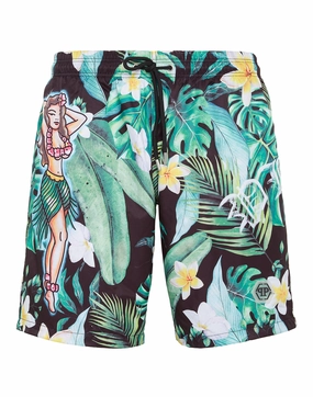 Swim-Trunks Hawaii mens beach swimwear, quick dry mens swimsuits